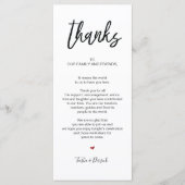 Handgezeichnete Hochzeit Vielen Dank Platzierung K Programm (Vorderseite)
