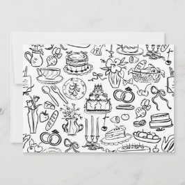 handgezeichnete Hochzeits-Ehe vegan vegetarisch Einladung