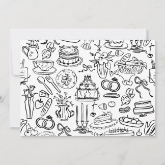 handgezeichnete Hochzeits-Ehe vegan vegetarisch Einladung