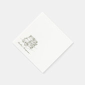 Handgezeichnete Hochzeits-Golf-Servietten Serviette (Ecke)