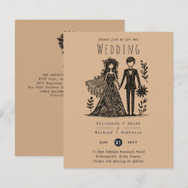 Handgezeichnete Hochzeitsbrücke Cartoon Groom Tera