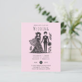 Handgezeichnete Hochzeitsheirat Cartoon Bride Groo (Stehend Vorderseite)