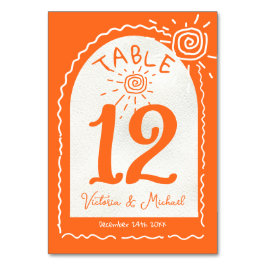 Handgezeichnete Hochzeitskarten für Tischnummern