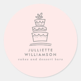 Handgezeichnete Hochzeitskuchen Wasserfarbe Runder Aufkleber