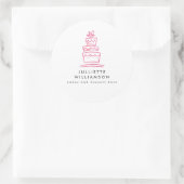 Handgezeichnete Hochzeitskuchen Wasserfarbe Runder Aufkleber (Tasche)