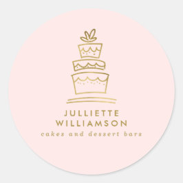 Handgezeichnete Hochzeitskuchen Wasserfarbe Runder Aufkleber