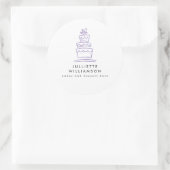 Handgezeichnete Hochzeitskuchen Wasserfarbe Runder Aufkleber (Tasche)