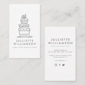 Handgezeichnete Hochzeitskuchen Wasserfarbe Visitenkarte (Vorne/Hinten)