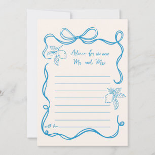 Handgezeichnete Hochzeitsratgeberkarte mit Zitrone Einladung