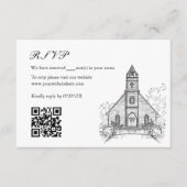 Handgezeichnete Hochzeitsstätte Mansion Illustrati Begleitkarte (Vorderseite)