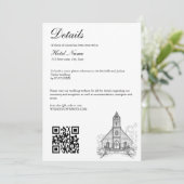 Handgezeichnete Hochzeitsstätte Mansion Illustrati Einladung (Stehend Vorderseite)