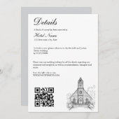 Handgezeichnete Hochzeitsstätte Mansion Illustrati Einladung (Vorne/Hinten)