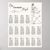 handgezeichnete Hochzeitstabelle Poster (Vorne)