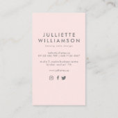 Handgezeichnete Hochzeitstorte Blush & Gray Visitenkarte (Rückseite)