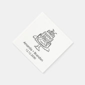 handgezeichnete Hochzeitstorte Serviette (Ecke)