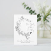 Handgezeichnete Hummingvogel Botanische Schwangers Ankündigung (Stehend Vorderseite)