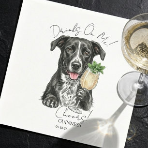 Handgezeichnete Hundesporträt-Signatur-Trink Serviette
