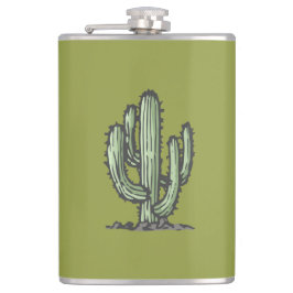 Handgezeichnete Illustration der Kaktus-Pflanze Flachmann