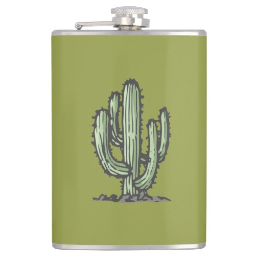 Handgezeichnete Illustration der Kaktus-Pflanze Flachmann (Vorderseite)