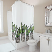 Handgezeichnete Illustration der Schlange Pflanze Duschvorhang (Beispiel)