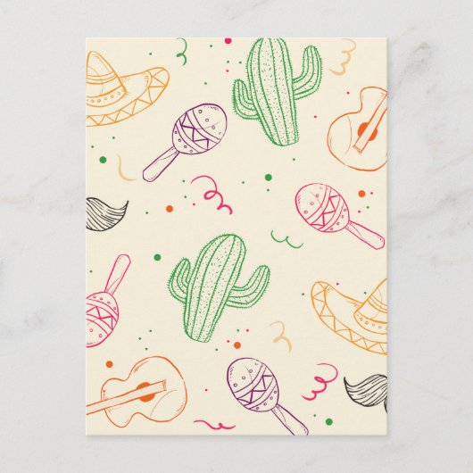 Handgezeichnete Illustration des Cinco de Mayo Day Postkarte (Vorderseite)