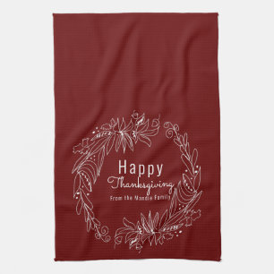 Handgezeichnete Illustration eines Thanksgiving-Ei Geschirrtuch