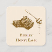 Handgezeichnete Illustration Honey Farm Beekeeper Quadratische Visitenkarte (Vorderseite)