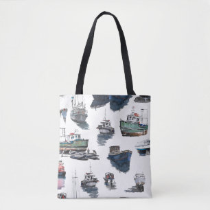 Handgezeichnete Illustration. Wasserfarb nahtloses Tasche