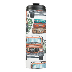 Handgezeichnete Illustration. Wasserfarb nahtloses Thermosbecher