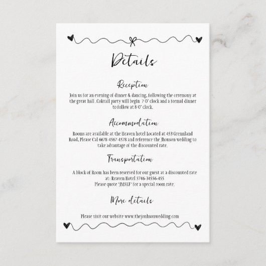 Handgezeichnete Illustrationen Begleitkarte (Vorderseite)