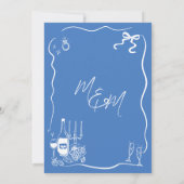 Handgezeichnete Illustrationen Doodles Hochzeit Dankeskarte (Rückseite)