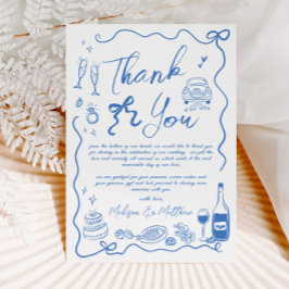 Handgezeichnete Illustrationen Doodles Hochzeit Dankeskarte