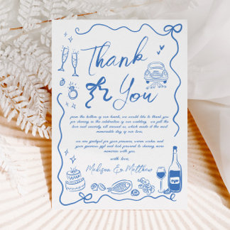 Handgezeichnete Illustrationen Doodles Hochzeit Dankeskarte