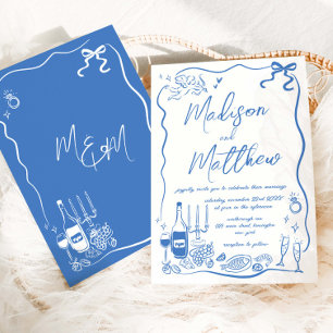 Handgezeichnete Illustrationen Doodles Hochzeit Einladung
