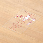 Handgezeichnete Illustrationen Doodles Maroon Hoch Acryleinladungen (Ablage )