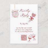 Handgezeichnete Illustrationen Doodles Maroon Hoch Begleitkarte (Vorderseite)