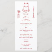 Handgezeichnete Illustrationen Doodles Maroon Hoch Menükarte (Vorderseite)