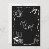 Handgezeichnete Illustrationen Doodles Wedding Par Einladung (Rückseite)