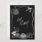 Handgezeichnete Illustrationen Scribble Doodles Ho Save The Date (Rückseite)