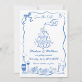 Handgezeichnete Illustrationen Scribble Doodles Ho Save The Date (Vorderseite)