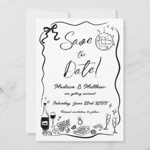 Handgezeichnete Illustrationen Scribble Doodles Ho Save The Date