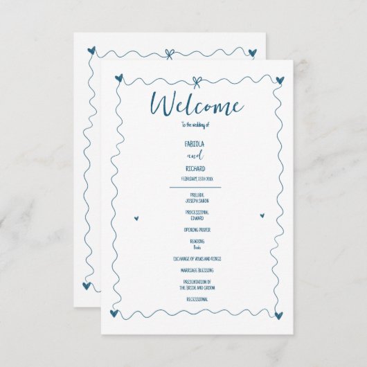 Handgezeichnete Illustrationen zum Hochzeitsprogra (Vorne/Hinten)