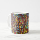 Handgezeichnete Illustrationskunst, Straße, Stadt, Kaffeetasse (Vorderseite Links)
