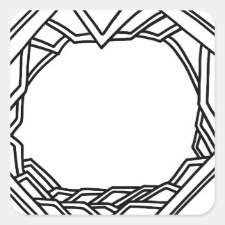 Handgezeichnete Illustrierte Ornamentale Quadratischer Aufkleber