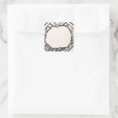 Handgezeichnete Illustrierte Ornamentik Quadratischer Aufkleber (Tasche)