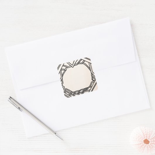 Handgezeichnete Illustrierte Ornamentik Quadratischer Aufkleber (Umschlag)