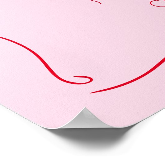 Handgezeichnete Illustrierte rosa und rote Absolve Poster (Ecke)