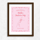 Handgezeichnete Illustrierte rosa und rote Absolve Poster