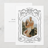 Handgezeichnete illustrierte Tinte Cherub Herzen B Save The Date (Vorne/Hinten)