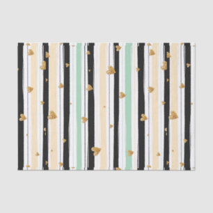 Handgezeichnete Imitate Muster für goldene Herzen  Seidenpapier